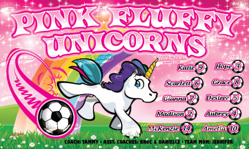 Unicorns, Pink Fluffy - 1591
