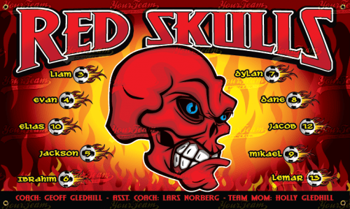 Skulls, Red - 1340